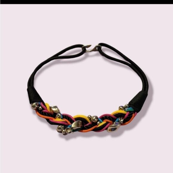 Retro 80's VNTG Beaded braided rope belt M/L - Picture 1 of 4